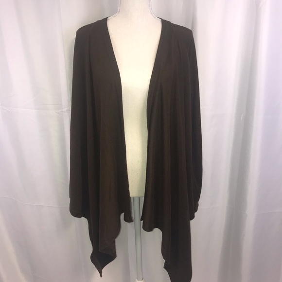 LAST ONE! All for Color Brown Waterfall Cardigan - Picture 3 of 5